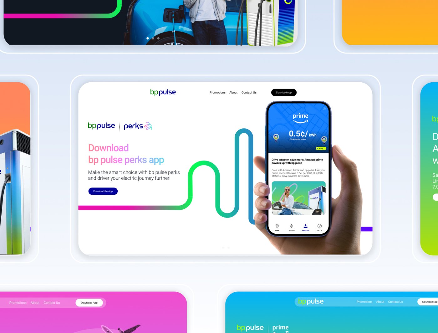 bp pulse Perks app and web screens